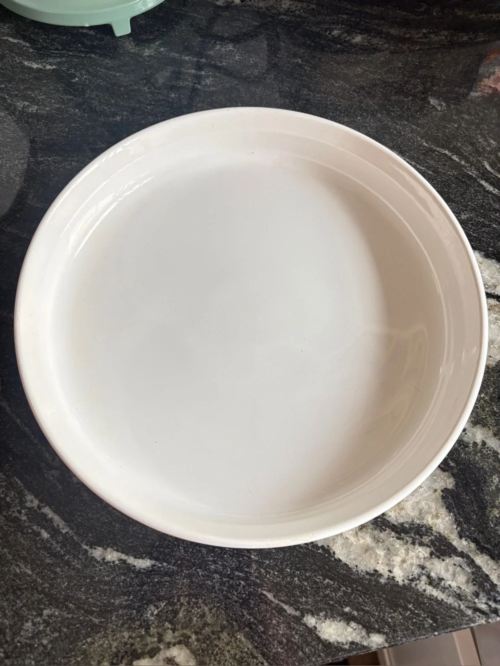 Corningware French white baking dish. Round. Shallow. Vintage
